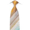 Gravata de cristal Daniel Hechter Gold Checker azul Anthemion em branco com listras
