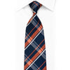 Daniel Hechter Rhinestone Silk Necktie Orange Navy Plaids