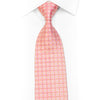 Gravata masculina geométrica em seda com strass rosa