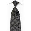 Gravata de seda Elegance com quadrados prateados em preto com brilhos