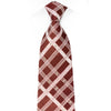 Elle Homme Silk Tie Plaid Stripes On Brown With Rhinestones