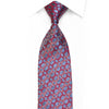 Silk Necktie Burgundy Geometric On Silver Blue With Sparkles