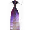 Gravata de seda com strass GGio roxo amarelo geométrico em azul marinho