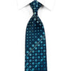Gravata de seda Guy Laroche Foulard floral em azul marinho com brilhos azuis