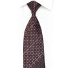 Gravata de seda indiana Homme com strass malva marrom xadrez sobre preto