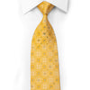 Gravata masculina de seda Lancetti medalhões entrelaçados em amarelo com strass de cristal