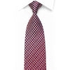 Rhinestone Silk Tie Silver Burgundy Navy Checkered With Silver Sparkles