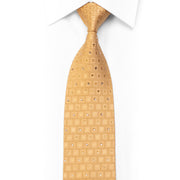 Quadrados de gravata de strass masculino em seda dourada