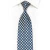 Silver Blue Checkered Rhinestone Silk Necktie With Gold Sparkles