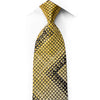 Perry Ellis Rhinestone Necktie Amarelo Azul Quadrados Geométricos Em Preto com Brilhos prateados