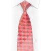 Gravata Pierre Cardin de seda com strass rosa xadrez com brilhos prateados
