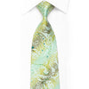 Pierre Cardin Rhinestone Silk Necktie Paisley On Green