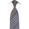 Gravata de seda xadrez de strass com cartela azul marinho prateada e brilhos prateados