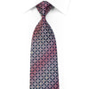 Gravata Renoma com strass rosa prata flor de lis em azul marinho com brilhos