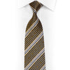 Renoma Rhinestone Silk Necktie Gold Silver Striped On Navy With Sparkles