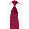 Gravata de seda vermelha geométrica em roxo com strass