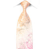 Smalto Men's Rhinestone Silk Tie Pink Peach Paisley On White