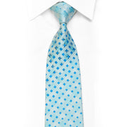 Gravata de seda com strass TLS xadrez azul claro com brilhos