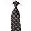 The Shirts Studio Skinny Silk Necktie Silver Arlequins On Black