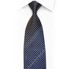 Gravata de seda com strass e prata azul xadrez em azul marinho com brilhos