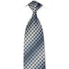 Aquascutum Men's Rhinestone Tie Blue Quatrefoil on Navy With Silver Sparkles - San-Dee