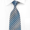 Aquascutum Mens Rhinestone Tie Foulard On Blue With Silver Sparkles - San-Dee