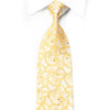 Aquascutum Rhinestone Tie Paisley On Yellow With Rhinestone Pearls - San-Dee