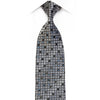 Armarichi Men's Rhinestone Silk Necktie Silver Geometric On Black With Silver Sparkles - San-Dee