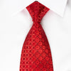 Arnaldo Bassini Silk Rhinestone Necktie Interlocking Circles On Red With Red Sparkles - San-Dee
