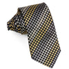 Arnold Palmer Silk Necktie Yellow Black Geometric Check Design With Rhinestones - San-Dee