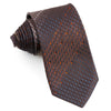 Austin Reed Men's Silk Rhinestone Tie Elegant Oval Pattern On Brown With Copper Sparkles - San-Dee