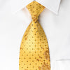 Avalon Silk Necktie Brown Floral On Yellow With Crystal Rhinestones - San-Dee