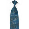 Avolio Men's Crystal Silk Tie Blue Geometric On Black With Blue Sparkles - San-Dee