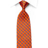 Blue Orange Checkered With Sparkles Rhinestone Necktie - San-Dee