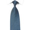 Blue Silver Micro Squares On Navy Rhinestone Silk Necktie - San-Dee