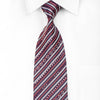 Boy London Men's Crystal Rhinestone Necktie Blue Silver Red Striped With Sparkles - San-Dee