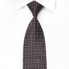 Brentwood Men's Crystal Tie Orange Trellis On Black Sparkling With Rhinestones - San-Dee