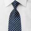 Brentwood Rhinestone Tie Silver Trellis On Navy With Silver Sparkles - San-Dee