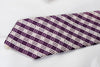 Bruno Baffi Rhinestone Silk Necktie White Stripes On Purple With Silver Sparkles - San-Dee