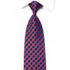 Burgundy & Blue Checkered Rhinestone Silk Necktie - San-Dee