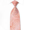 Cabrini Men's Crystal Silk Tie Paisley On Pink Sparkling With Rhinestones - San-Dee