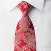 Cabrini Silk Necktie Anthemion On Red Sparkling With Crystal Rhinestones - San-Dee