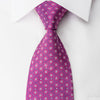 Cabrini Silk Necktie Silver Squares On Pink With Rhinestones - San-Dee