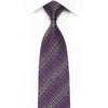 Charles Jourdan Men's Crystal Silk Necktie Purple Interlocking Circles On Navy With Sparkles - San-Dee