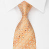 Charles Jourdan Silk Rhinestone Necktie Orange Geometric Striped With Sparkles - San-Dee