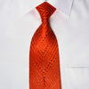 Charles Jourdan Silk Rhinestone Necktie Red V-Striped With Silver Sparkles - San-Dee