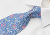 Christian Aujard Men's Woven Silk Necktie Floral On Blue With Rhinestones - San-Dee
