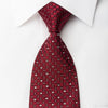 Christian Aujard Rhinestone Silk Necktie Burgundy With Silver Sparkles - San-Dee