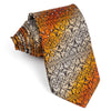 Christian Aujard Rhinestone Tie Orange Anthemion On Black Classic 3 1/2 Inch - San-Dee