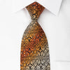 Christian Aujard Rhinestone Tie Orange Anthemion On Black With Silver Sparkles - San-Dee